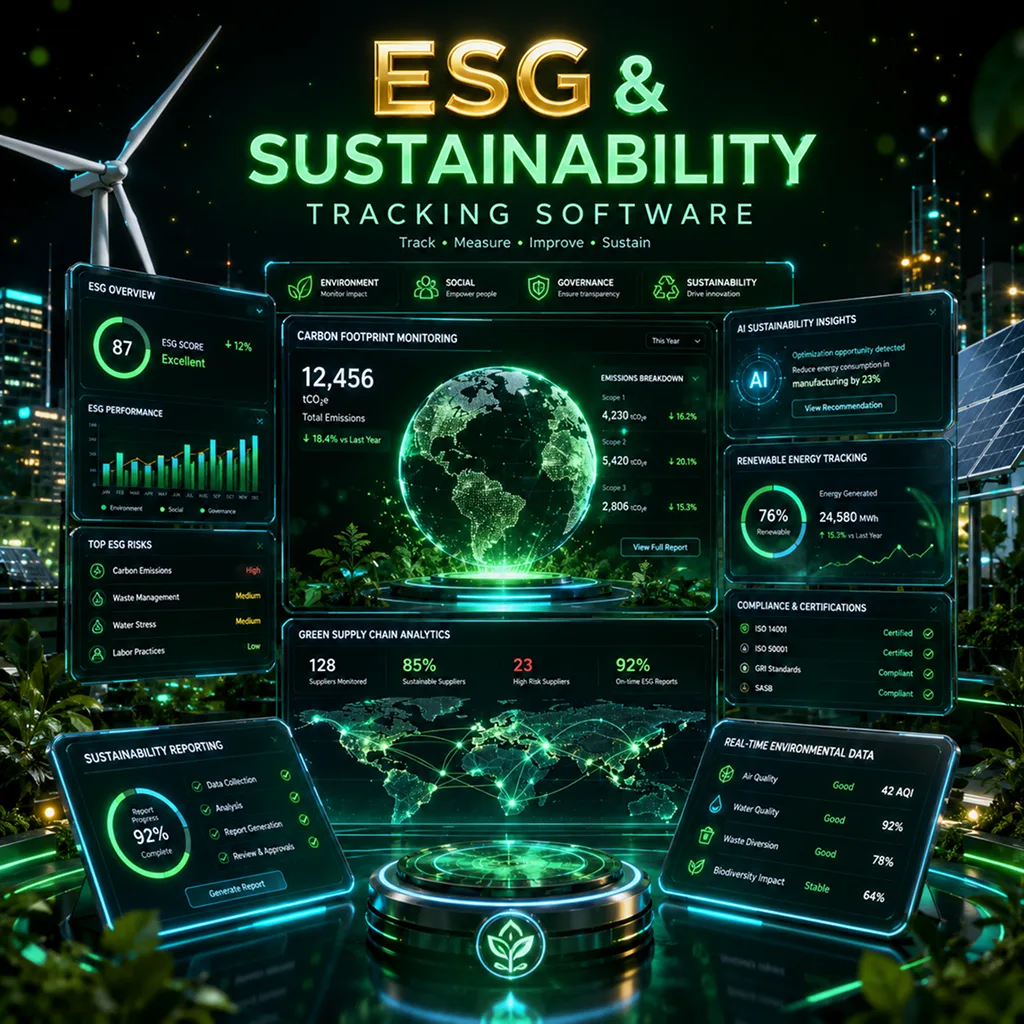 Social and Governance (ESG) and sustainability tracking software